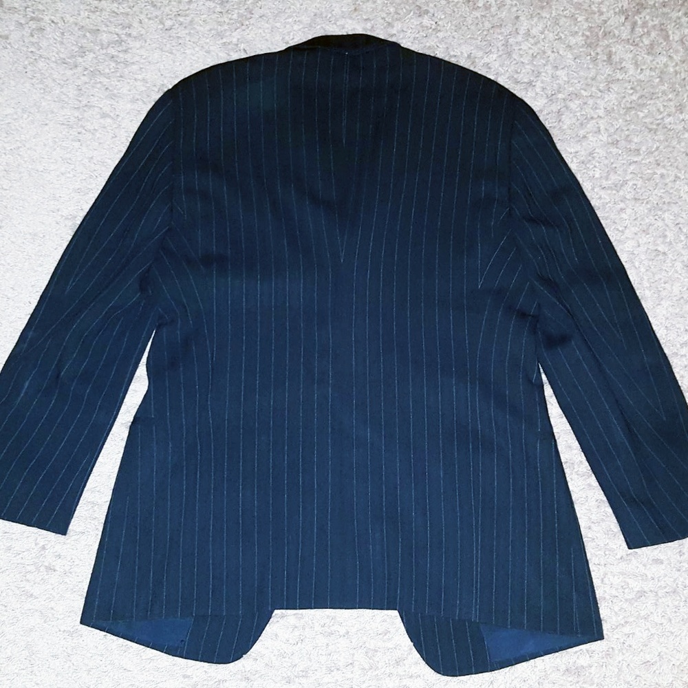 Armani Mens Pinstripe Wool Blazer 42R Black White - Picture 8 of 8